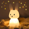 Adorable and Charming Kawaii USB Rechargeable Rabbit Night Light - Delightful Cute Bunny Lamp Enhances Room Decor with Cozy Charm