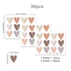 36pcs Heart Shape Trendy Boho Style Wall Stickers Bohemian Wall Decals for Living Room Bedroom Nursery Room Kids Room Home Decor