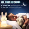 Adorable and Charming Kawaii USB Rechargeable Rabbit Night Light - Delightful Cute Bunny Lamp Enhances Room Decor with Cozy Charm