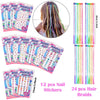 120pcs Spa Party Favors Birthday Party Supplies Girls Crown Hair Fringe Stickers Christmas Gifts Guests Gift