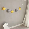 Nordic Felt Fabric String Star Garland Party Banner Tent Bed Mat Baby Shower Bunting Ornament Kids Room Hanging Wall Decor