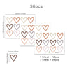 36pcs Heart Shape Trendy Boho Style Wall Stickers Bohemian Wall Decals for Living Room Bedroom Nursery Room Kids Room Home Decor