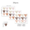 36pcs Heart Shape Trendy Boho Style Wall Stickers Bohemian Wall Decals for Living Room Bedroom Nursery Room Kids Room Home Decor