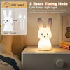 Adorable and Charming Kawaii USB Rechargeable Rabbit Night Light - Delightful Cute Bunny Lamp Enhances Room Decor with Cozy Charm