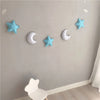 Nordic Felt Fabric String Star Garland Party Banner Tent Bed Mat Baby Shower Bunting Ornament Kids Room Hanging Wall Decor