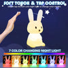 Adorable and Charming Kawaii USB Rechargeable Rabbit Night Light - Delightful Cute Bunny Lamp Enhances Room Decor with Cozy Charm