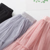 Cotton Lace Tutu Pleated Skirt For Girls Black Pink Gray Children's Clothing