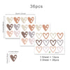 36pcs Heart Shape Trendy Boho Style Wall Stickers Bohemian Wall Decals for Living Room Bedroom Nursery Room Kids Room Home Decor