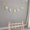 Nordic Felt Fabric String Star Garland Party Banner Tent Bed Mat Baby Shower Bunting Ornament Kids Room Hanging Wall Decor