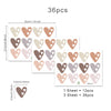 36pcs Heart Shape Trendy Boho Style Wall Stickers Bohemian Wall Decals for Living Room Bedroom Nursery Room Kids Room Home Decor