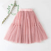 Cotton Lace Tutu Pleated Skirt For Girls Black Pink Gray Children's Clothing