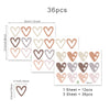 36pcs Heart Shape Trendy Boho Style Wall Stickers Bohemian Wall Decals for Living Room Bedroom Nursery Room Kids Room Home Decor