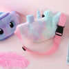 Plush Unicorn Waist Bag Plush Toy Kids Fanny Pack Cartoon Plush Women Belt Bag Fashion Travel Phone Pouch Chest Bag