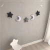 Nordic Felt Fabric String Star Garland Party Banner Tent Bed Mat Baby Shower Bunting Ornament Kids Room Hanging Wall Decor