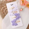 4pcs/set New Cute Baby Girls Wool Knitting Headwear Handmade Crochet Butterfly Alloy Hairs Clips Children Hairpins Wholesale