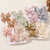 4pcs/set New Cute Baby Girls Wool Knitting Headwear Handmade Crochet Butterfly Alloy Hairs Clips Children Hairpins Wholesale