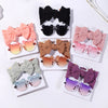 Babys Nylon Headband Soft Elastic Bowknot Head Band Cartoon Bears Glasses Set Four Season Leisure Thick Hairband for Infant