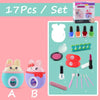 17Pcs/Set DIY Nail Printer Manicure Makeup Toys Kids Nail Art Kit Pretend Play Toys Set Gift For Girls Toys Nail Stamper Set