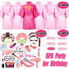 6/8/10Sets Spa Robes for Girls Birthday Girl Kimino Robe Kids Party Favors with Eye Masks Spa Photo Booth Props Supplies