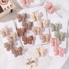 4pcs/set New Cute Baby Girls Wool Knitting Headwear Handmade Crochet Butterfly Alloy Hairs Clips Children Hairpins Wholesale