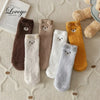 Teen Socks Winter Cute Bear Coral Fleece Fuzzy Socks Female Autumn Happy Funny Socks For Girl Warm Winter Female Home