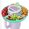 1 Pcs Snack Bowl for Stanley 40oz Tumbler with Handle, Plastic Snack Tray with 4 Compartment Compatible for 40oz with Handle and 1pc straw lid