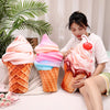 Realistic Ice Cream Plush Toy Soft Stuffed Food Simulation Delicious Dessert Plushie Throw Pillow Sofa Cushion Home Decor