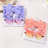 Babys Nylon Headband Soft Elastic Bowknot Head Band Cartoon Bears Glasses Set Four Season Leisure Thick Hairband for Infant