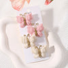 4pcs/set New Cute Baby Girls Wool Knitting Headwear Handmade Crochet Butterfly Alloy Hairs Clips Children Hairpins Wholesale