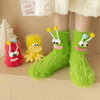 Cozy Fashion Fluffy Room Floor Slipper Fuzzy 3D Cartoon Funny Mink Socks