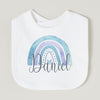 Personalized Baby Bib Rainbow with Name Cotton Bibs Custom Girls Boys Saliva Towel Infant Bibs Baptism Baby Shower Gifts