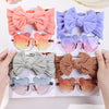 Babys Nylon Headband Soft Elastic Bowknot Head Band Cartoon Bears Glasses Set Four Season Leisure Thick Hairband for Infant