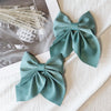 5Pcs Elegant Bow Ribbon Hair Clip Fashion Simple Solid Satin Spring Clip Hair Retro Headband with Clips Girls Hair Accessories