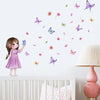 Wall Stickers Cute Girl Butterflies for Bedroom