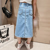 Girls and Teens Denim Skirt New Fashion Version Split Long Skirt For Any Occasion