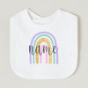 Personalized Baby Bib Rainbow with Name Cotton Bibs Custom Girls Boys Saliva Towel Infant Bibs Baptism Baby Shower Gifts