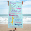 Custom Name Beach Towel For Kids Personalized Bath Towel With Name Monogram Pool Towel Vacation Gift Picnic Towel Party Gift