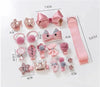 18Pcs Hair Clips Set Baby Girls Hair Accessories Cute Bow Flower Animal Elastic Hair Band Cartoon Hairpin Children Gifts Box