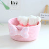 Cute Cartoon Storage Baskets Woven Cotton Rope Desktop Jewelry Cosmetics Snacks Sundries Key Kid Toys Organizer Bins