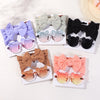 Babys Nylon Headband Soft Elastic Bowknot Head Band Cartoon Bears Glasses Set Four Season Leisure Thick Hairband for Infant