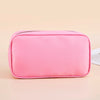 Teen Girl Travel Personalized Gifts Initial Cute Preppy Patch Makeup Bag Nylon Organizer Zipper Stuff Cosmetic Bag Toiletry Pouch