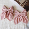 5Pcs Elegant Bow Ribbon Hair Clip Fashion Simple Solid Satin Spring Clip Hair Retro Headband with Clips Girls Hair Accessories