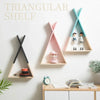 Wooden Trigon Wall Shelf Display Storage Rack - Nordic Style Kids Baby Room Decor