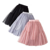 Cotton Lace Tutu Pleated Skirt For Girls Black Pink Gray Children's Clothing