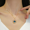 Luxury Inlaid Zircon Planet Moon Pendant Necklace