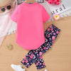 Comfortable Girls Clothing Sets Cotton Fashion Short Sleeve T-shirt + Long Pants 2Pcs Set for Girls Clothes