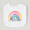 Personalized Baby Bib Rainbow with Name Cotton Bibs Custom Girls Boys Saliva Towel Infant Bibs Baptism Baby Shower Gifts