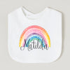 Personalized Baby Bib Rainbow with Name Cotton Bibs Custom Girls Boys Saliva Towel Infant Bibs Baptism Baby Shower Gifts