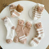 Teen Socks Winter Cute Bear Coral Fleece Fuzzy Socks Female Autumn Happy Funny Socks For Girl Warm Winter Female Home