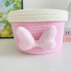 Cute Cartoon Storage Baskets Woven Cotton Rope Desktop Jewelry Cosmetics Snacks Sundries Key Kid Toys Organizer Bins